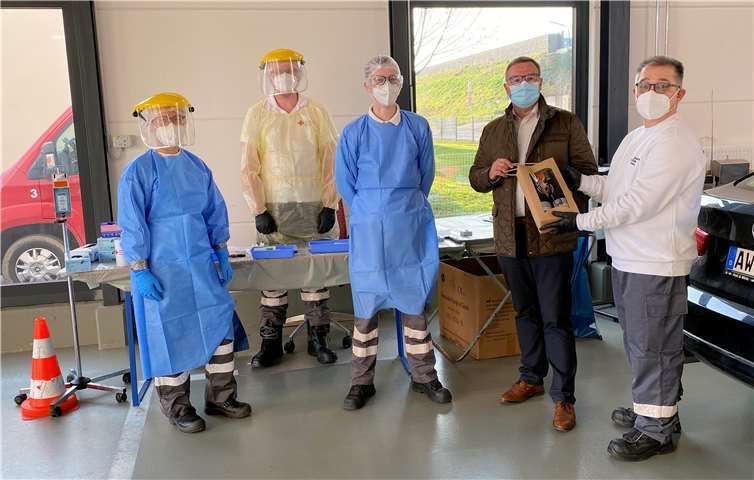 Horst Gies besuchte die DRK-Helfer. Foto: CDU