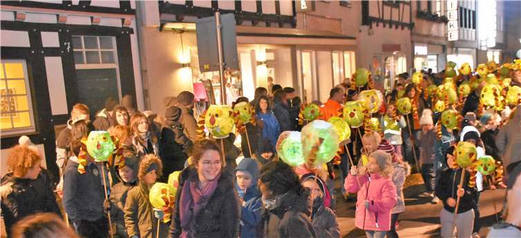 Hunderte bunte Fackeln waren von den Schulklassen gebastelt worden.Fotos: EICH