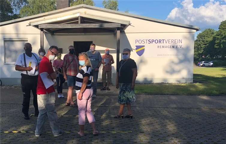 Hygieneschulung am 18.06.2020 durch Hygienebeauftragte Lena Lütt.Quelle: Postsportverein Remagen