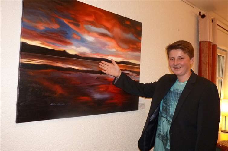 Im Alter von 11 Jahren malte der Nachwuchskünstler diesen Abendhimmel.