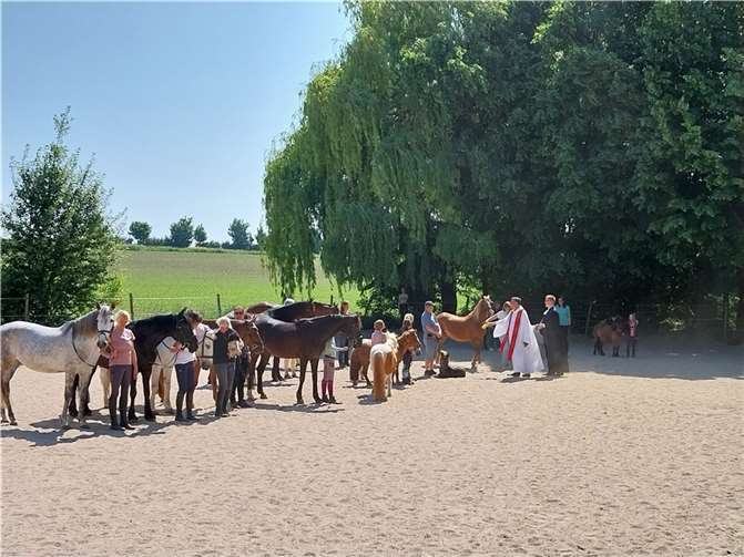 Im Anschluss an den Gottesdienst wurden Pferde und Reiter gesegnet.  Fotos: privat