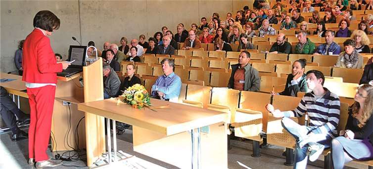 Im Auditorium Maximum der Uni Koblenz hörten zahlreiche Kongressteilnehmer den Vortrag von Ministerpräsidentin Malu Dreyer.