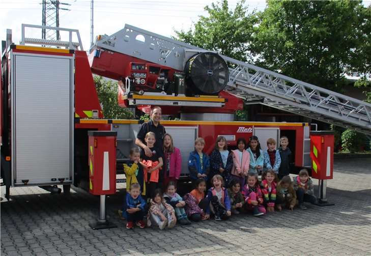 Im August organisierte die katholische Kita St. Martin eine spezielle Projektwoche zum Thema „Brandschutz“.  Foto: Kita St. Martin