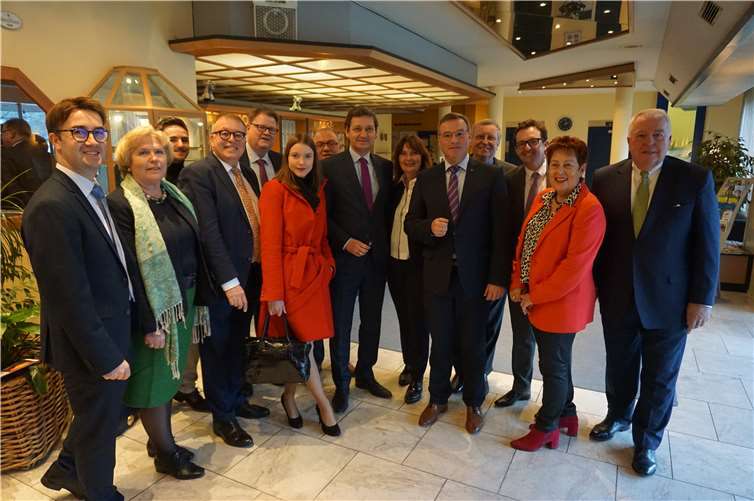 Im Foyer der Rheinhotels begrüßten die Vertreter der Landes- und Kreis-CDU die Gäste. Fotos: ROB