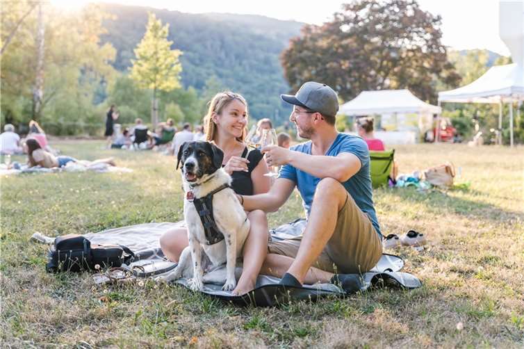Im Garten des Martinsschlosses wurde Rhein in Flammen mit ausgewählten Weinen von Rhein und Mosel und regionalen Spezialitäten zu einem schönen Erlebnis fernab von Trubel und Hektik. Foto: Daniel Kondratiuk