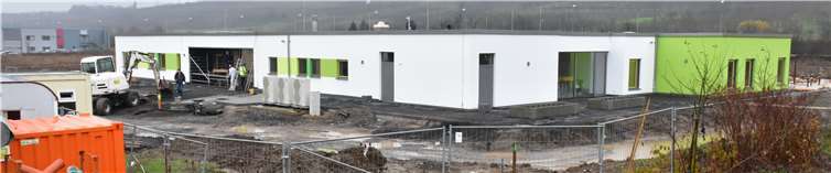 Im Gewerbepark Mülheim-Kärlich errichtet die Verbandsgemeinde Weißenthurm dieses Kita-Leuchtturmprojekt.