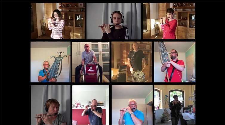 Im „Homeoffice“ haben die Spielfreunde das Brohltallied aufgenommen. Foto: privat