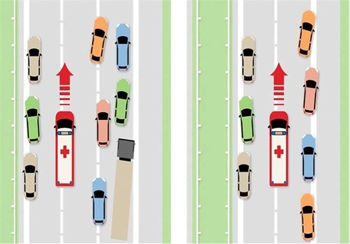 Im Idealfall sollte auf diese Weise eine Rettungsgasse gebildet werden.Polizeipräsidium Trier