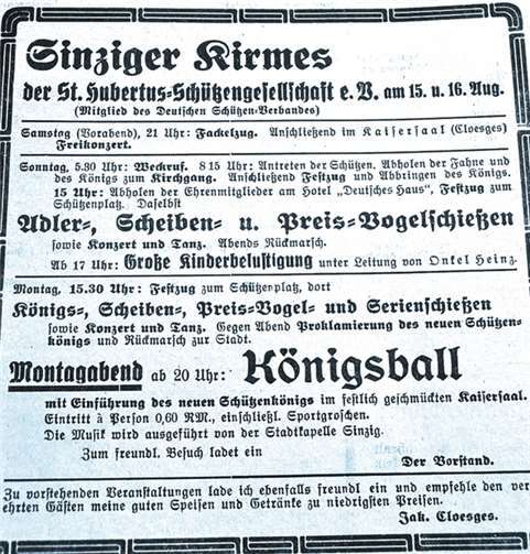 Im Kaisersaal wurde auch noch von anderen Vereinen gefeiert, zum Beispiel bei Sitzungen, Maskenbällen und Prinzenproklamationen.