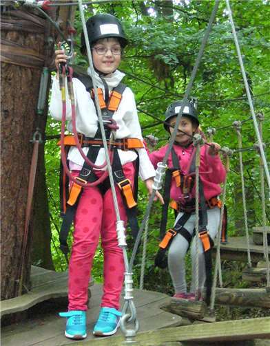 Im Kletterwald Sayn waren die Kinder in schwindelerregenden Höhen unterwegs.
