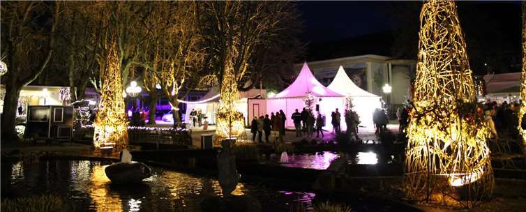 Im Kurpark ist vielseitige Licht- und Floralkunst zu bestaunen.Fotos: DU
