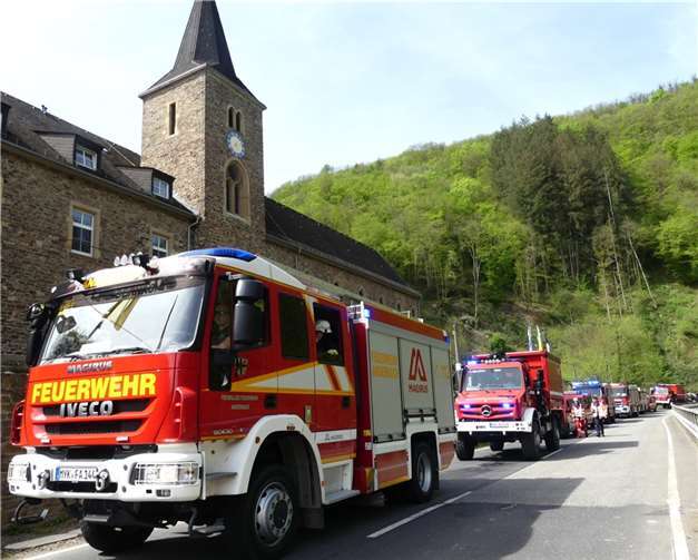 Katastrophenschutzübung beim Kloster Engelport Im Rahmen des Großeinsatzes waren auch die örtlichen Begebenheiten und äußerlichen Bedingungen zu berücksichtigen. Foto: te