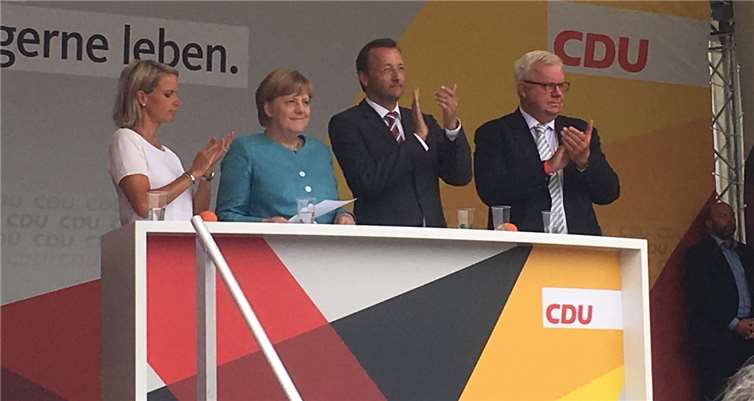 Im Rahmen einer Wahlkampfveranstaltung der CDU am Deutschen Eck war Bundeskanzlerin Dr. Angela Merkel in Koblenz zu Gast. ROB