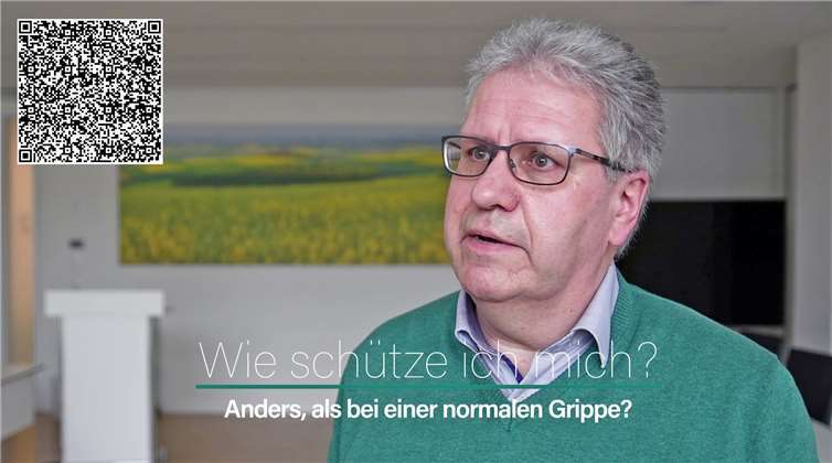 Im Video der Kreisverwaltung spricht Michael Schönberg, Arzt beim Gesundheitsamt, worauf man beim Thema Coronavirus achten sollte. Über den QR-Code oder die Adresse https://kurzlink.de/kvmykcorona geht es direkt zum Video. Quelle: Kreisverwaltung MYK
