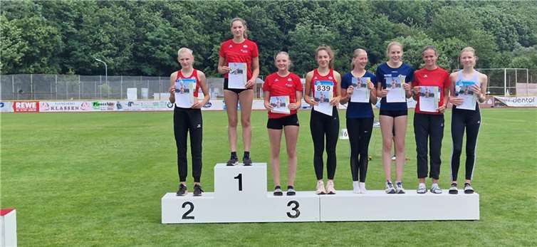 Im W15-Siebenkampf stand Amelie Schmitt beim LG-Vierfachsieg mit 3559 Punkten an der Spitze vor Lena Eichhorn, Leonie Böckmann und Lotta Götz. Foto: LG Rhein-Wied