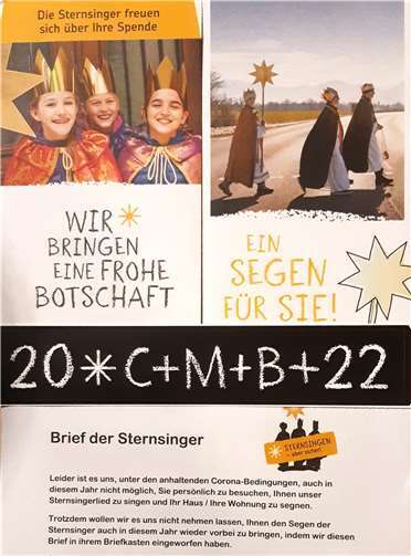 Im Zeitraum vom 03. – 16.01.2022 verteilen die Mendiger Sternsinger ihre Sternsinger-Post an alle Haushalte der Stadt. Foto: privat