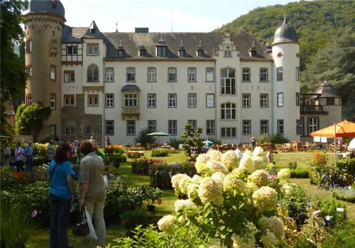 Im imposanten Schloßgarten können die Besucher die verschiedensten Rosensorten sowie andere Blumen und Kräuter bestaunen und erwerben. privat