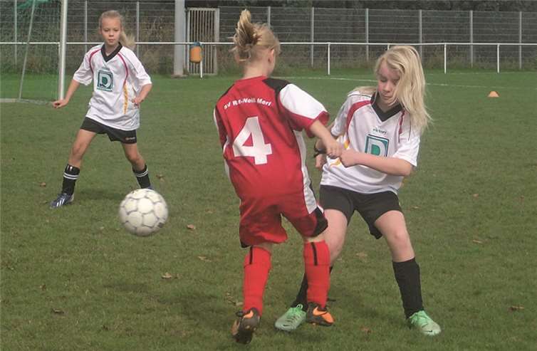 Immer in Ballnähe verdienten sich die Merler E-Juniorinnen ihren Erfolg redlich.privat