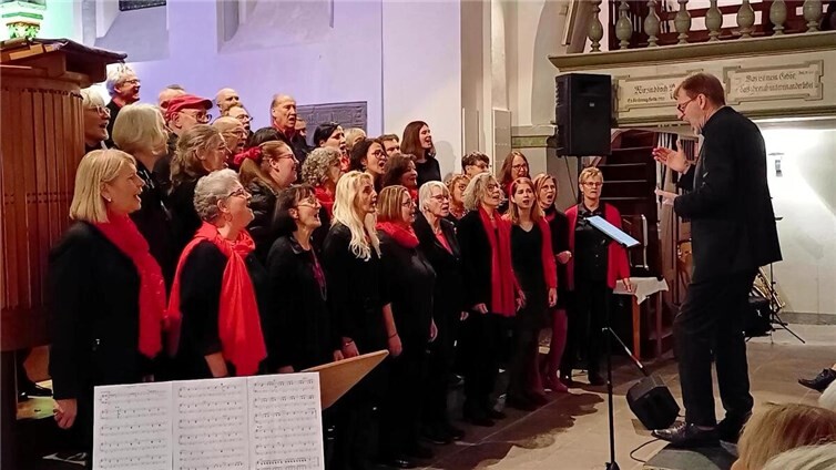 Immer wieder ließen Leidenschaft und Leichtigkeit des Auftritts das Publikum die Begeisterung des Chores am gemeinsamen Singen und seine Freude an kreativen Interpretationen bekannter Nummern spüren.  Foto: Erhard Jung