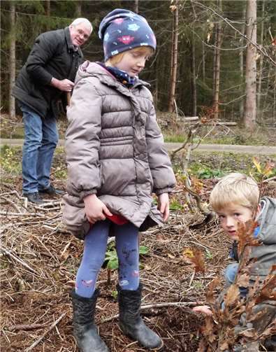 In 40 bis 50 Jahren wollen sie hier durch ein Eichenwäldchen streifen. Vor allem die Kinder waren – trotz corona-bedingter Distanz, mit Eifer bei der Sache. Stadtbürgermeister Michael Thiesen hatte seine Freude daran.
