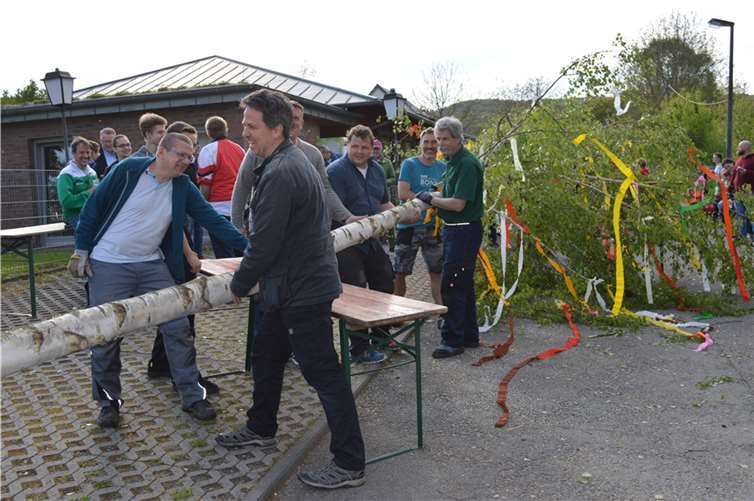 In Bandorf sorgten die Mannen des Sankt Josefs-Vereins für den prächtigen Maibaum.
