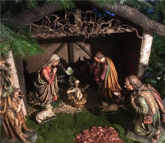 In Rotenhain gibt es dieses Jahr nicht nur eine in der Kirche mit Figuren aufgestellte kleine Krippe, sondern eine Lebendige Krippe mit echten Tieren vor der Burg.Foto: privat