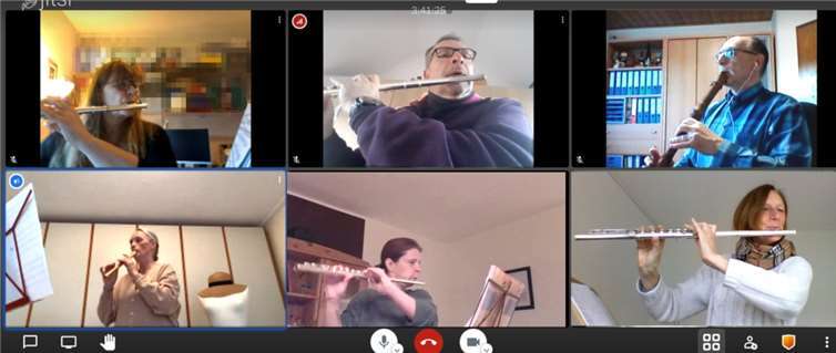 In Zeiten der Pandemie wird bei der Musikschule im Kreis Ahrweiler digital geprobt. Foto: privat