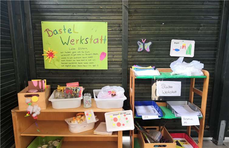 In der Bastelwerkstatt können sich Eltern und Kinder Kreativangebote abholen. Foto: privat