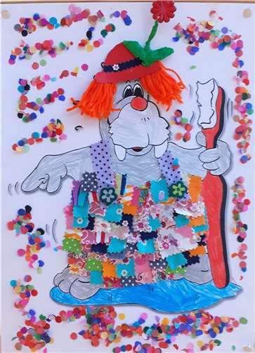 Max im Zirkus In der Erzählung wünscht sich Max Schrubbel für seinen nächsten Auftritt im Zirkus ein schönes Kostüm. Dieses können die Kinder auf dem mitgelieferten Plakat frei gestalten. Hier ein Beispiel aus einer Kita.