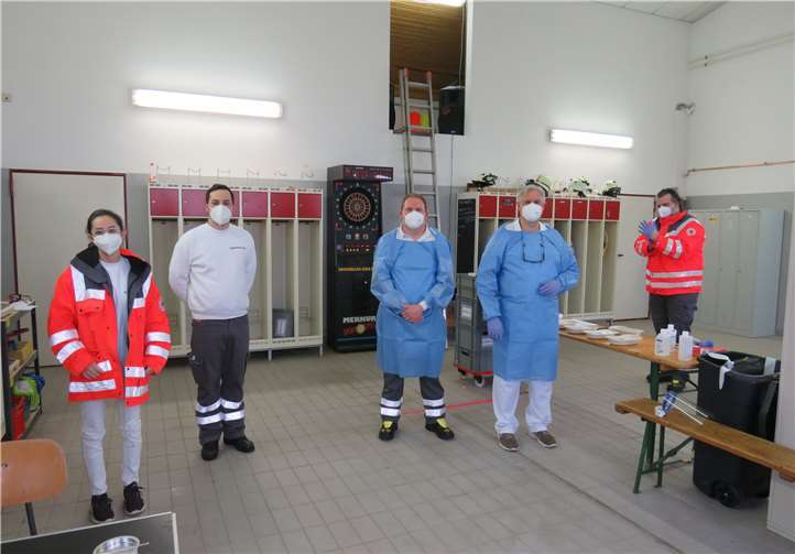 Schnelltestangebote In der Teststation des DRK in Straßenhaus. Fotos: privat