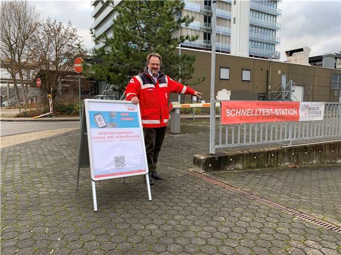 In der Tiefgarage des DRK-Gebäudes in der Ferdinand-Sauerbruch-Straße 12 ist eine Schnellstest-Station eingerichtet.Quelle: DRK Koblenz
