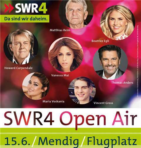 In der röhrig-forum Kulturbühne kann man jetzt Eintrittskarten gewinnen für besondere Events wie zum Beispiel das SWR 4 Open Air in Mendig mit vielen hochkarätigen Künstlern. SWR4