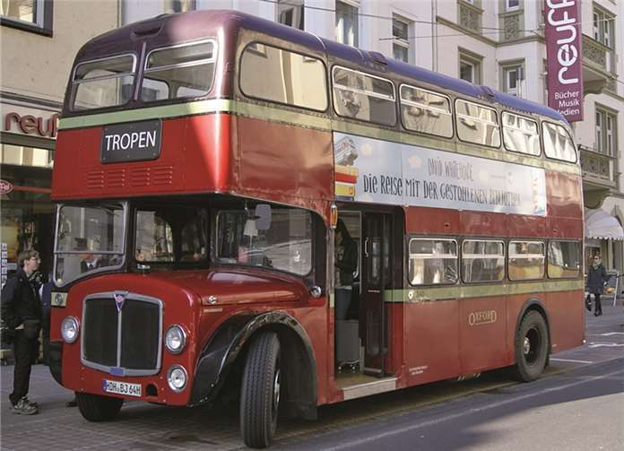 In diesem Doppeldeckerbus fand die Lesung mit dem Autor David Whitehouse statt. privat