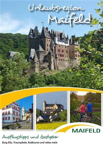 In diesem Jahr ziert die Burg Eltz das Titelbild der Broschüre „Urlaubsregion Maifeld“. Quelle: VG Maifeld