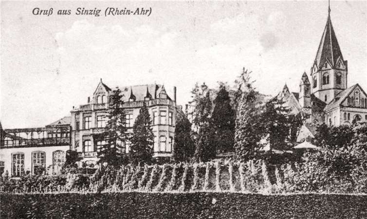 In direkter Nachbarschaft zum Zehnthof und der Kirche St. Peter befand sich in der Barbarossastraße das Gebäude des Sinziger Winzervereins. Archiv