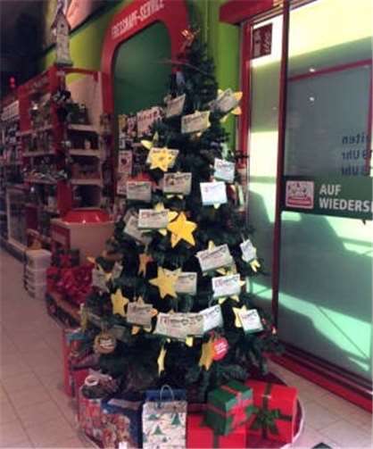 In drei Geschäften steht ein Weihnachts-Wunsch-Baum für Tiere. Foto: privat