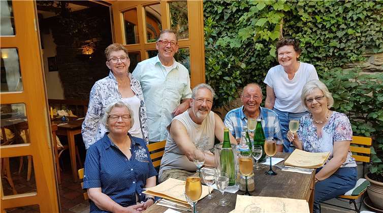 In einem schattigen Eckchen ließen die Wanderer den Tag ausklingen.  privat