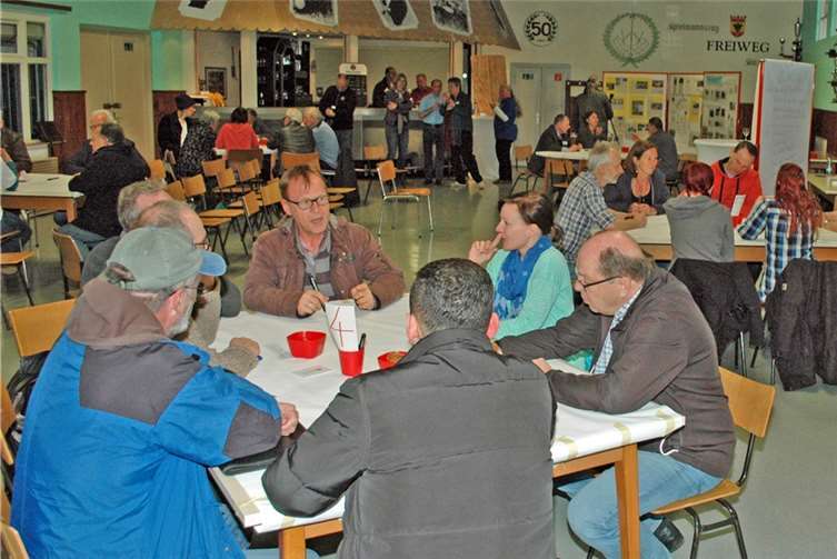 In kleinen Gruppen wurde an den Tischen im Freiwegheim diskutiert. BL