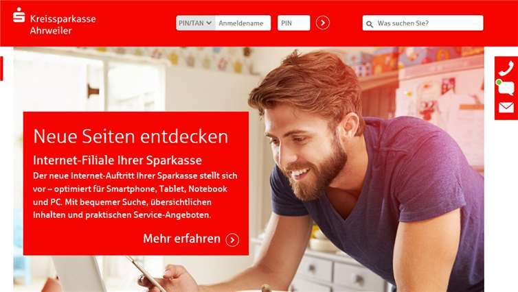 In neuem Gewand: die Internetseite der Kreissparkasse Ahrweiler. KSK Ahrweiler