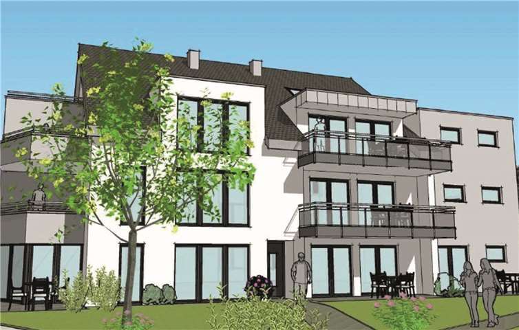 In zentraler innerörtlicher Lage (Fallerstraße 13) entsteht in Thür ein moderner Gebäudekomplex mit acht Wohnungen.Skizze: Ing.-Büro Siekmann + Partner