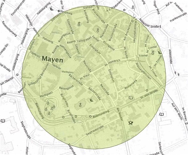 Innerhalb eines Radius von 300 Metern rund um den Fundort wird am Samstag, 27.11.2021, 8 Uhr, evakuiert. Die Entschärfung soll um 12 Uhr erfolgen. Erst nach der erfolgreichen Entschärfung darf das Gebiet wieder betreten werden.