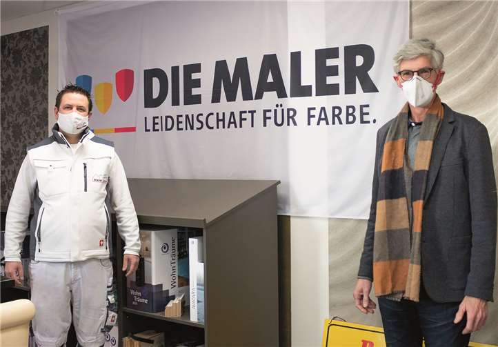 Innungsobermeister Guido Lenzen mit FWG-Kandidat Reiner Friedsam. Foto:Agentur Friedsam