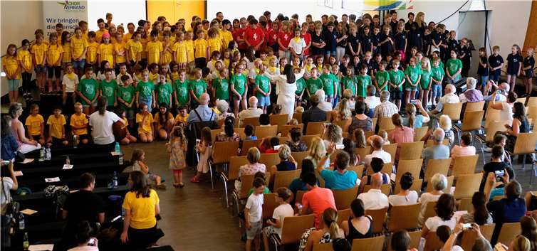 Insgesamt 210 Kinder verschiedener Grundschulen der Region standen an diesem Tag auf der Bühne.