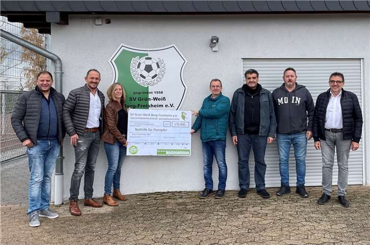 Insgesamt über 170.000 Euro hat der SV Grün Weiß Berg Freisheim an Spenden für die Flutopfer gesammelt. Foto: privat