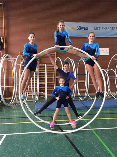 Ipek und Hayat Sari, Sarah und Tobias Seiler sowie Lara Walscheid freuten sich über ihre tollen Leistungen. privat