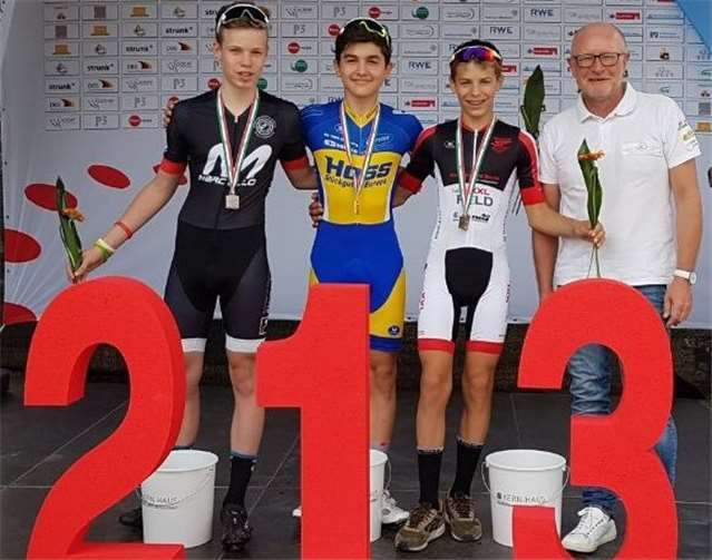 Jan Habermann, Vizelandesverbandsmeister im Zeitfahren U15.  privat