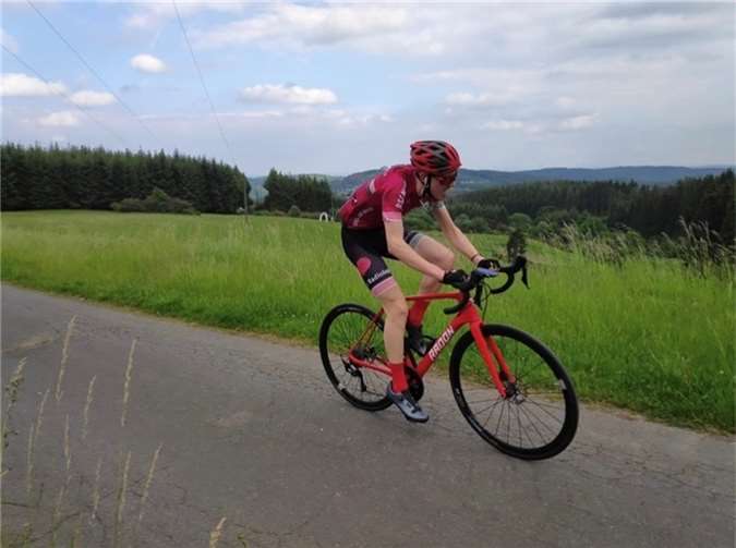 Jan Klapperich während des Bergzeitfahrens in Langscheid. Fotos: privat