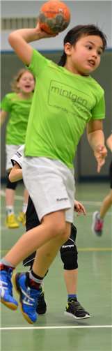 Janis Korn beim Torwurf. Anke Bous