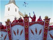 Jecke Karnevalisten am 02.03.2025 beim Karnevalszug auf den Straßen in Meckenhei...