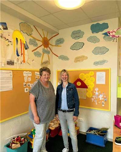 Jenny Groß sprach mit der Kita-Leiterin Uschi Diefenbach über die Kita-Situation.  Foto: Büro Groß